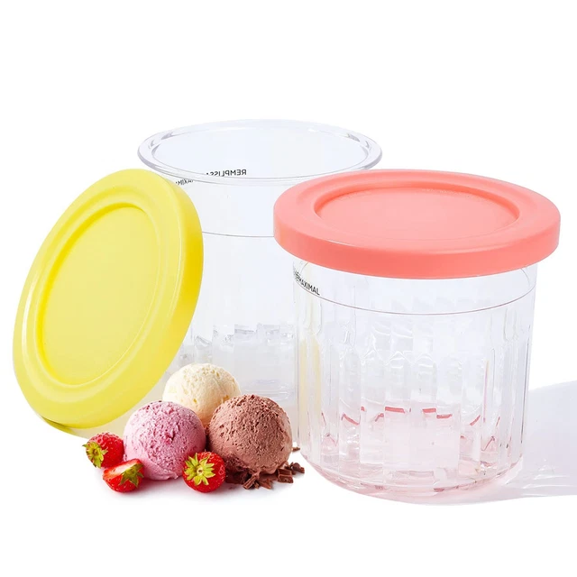 Huahuanghui Récipients À Crème Glacée Avec Couvercles Pour Ninja Creami NC501 NC500 - Lot De 2 Pintes 680 Ml