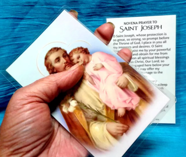 Saint Joseph Novena Prayer Large Print JUMBO Laminated Holy Card ❤️ NEW! ❤️