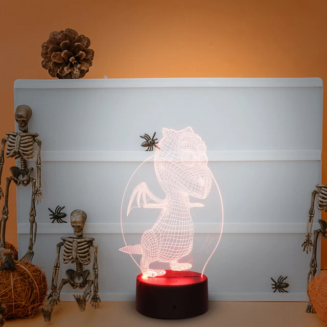 3D ANIMAL ILLUSION Light Dinosaur Night Remote Control Creative Bedside