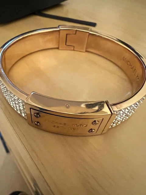 MICHAEL KORS GOLD Plated Hinged Bangle with pave set stones £20.00
