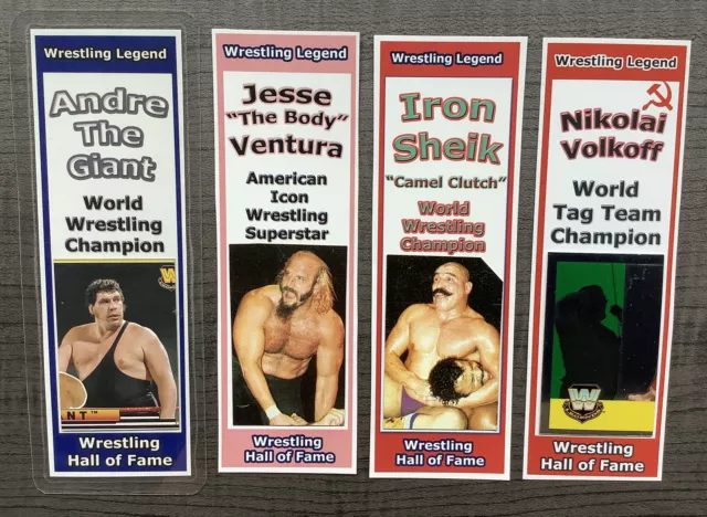 WWF / WWE / Ventura, Andre The Giant, Nikolai Volkoff, & Iron Sheik Bookmark Set