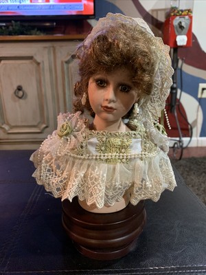 Emerald Doll Collection Porcelain Doll Bust & Head Music Stand