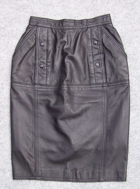 Jupe Longue En Cuir Noir - Taille 36 (tour De Taille 66cm) - Style Crayon élégant - Occasion Très Bon état