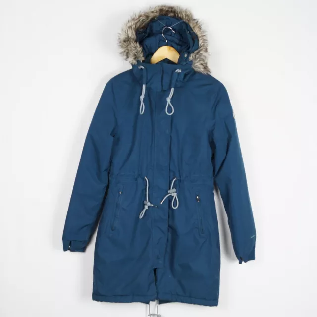 THE NORTH FACE Women Parka Jacket Size S Hooded Insulated Blue Full Zip s10494