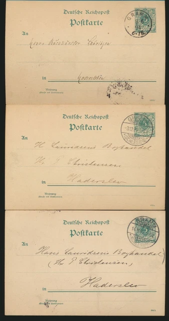 Gramm Dänisch Gram Schleswig Holstein 3 Deutsches Reich Ganzsachen mit versch.