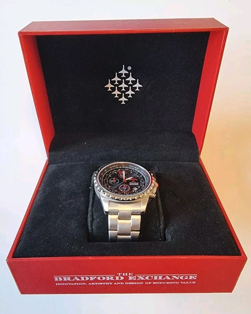 BRADFORD EXCHANGE RED Arrows Royal Air Force Hawk T1 Chronograph Wrist Watch 170.00 PicClick UK