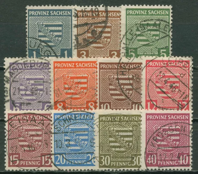 SBZ Provinz Sachsen 1945 Wappen WZ steigend 73/84 Y gestempelt