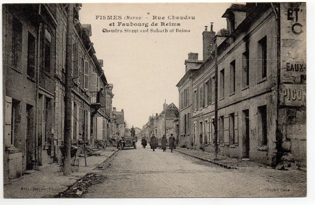 FISMES - Marne - CPA 51 - la Rue Chaudru et Faubourg de Reims