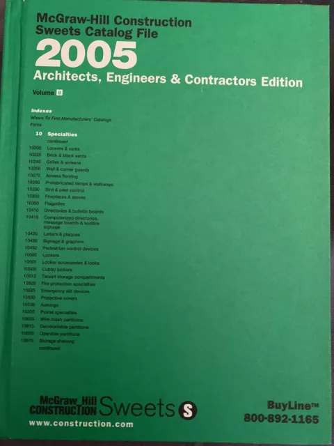 2005 McGRAW-HILL CONSTRUCTION SWEETS CATALOG FILE VOL 8 Professionals Edition