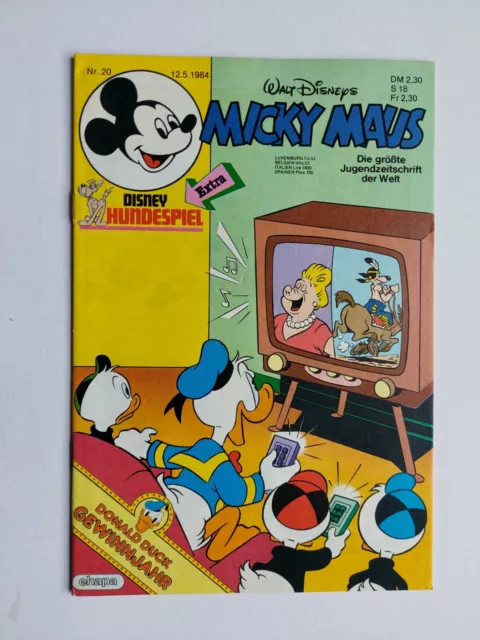 Ehapa - Micky Maus Nr.20 / 12.5.1984 - Top Zustand / Z1 (mit Beilage)