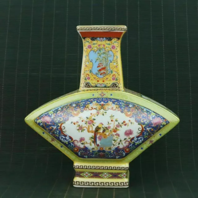 Chinese Exquisite cloisonne Porcelain Handmade Draw Flowers & Birds Vases big