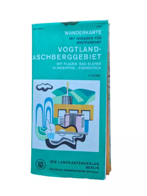 Vintage Wanderkarte Vogtland-Aschberggebiet 1:50000 (DDR) – VEB Landkartenverlag