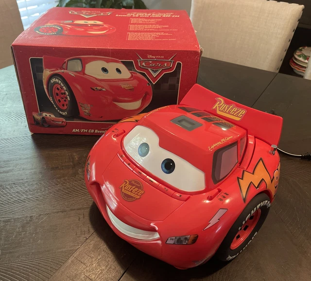 LIGHTNING MCQUEEN RADIO CD Player Boombox Cars AM FM Disney Pixar Music