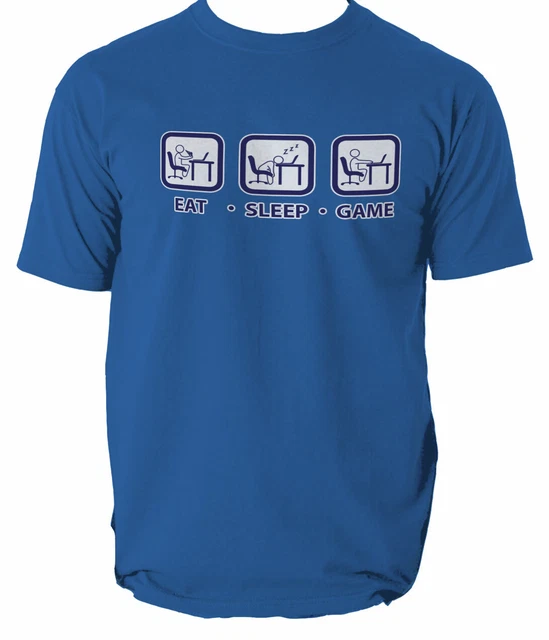 T-shirt Eat Sleep Game Gamer Funny Party XBOX PS4 PC