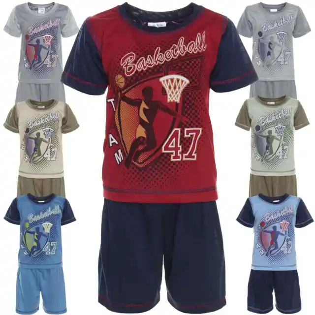 Bambini Ragazzi Pigiama Tuta da Casa Maglia Pantaloncini Manica Corta Set 21240