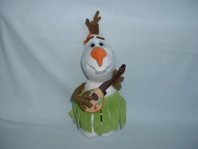 FROZEN 14" SUMMERTIME HAWAIIAN OLAF SNOWMAN Cuddly Soft Plush Toy (DISNEY STORE)