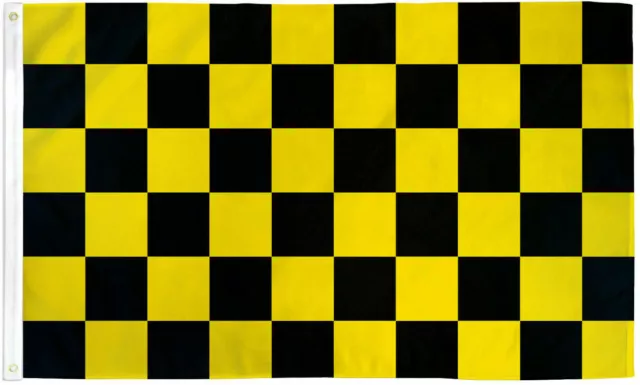 Black & Yellow Checkered Flag 3x5 Racing Flag White & Yellow Finish Line 100D