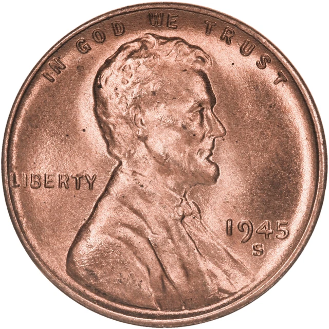 1945 S Lincoln Wheat Cent BU Penny US Coin