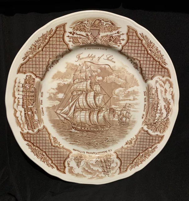 Alfred Meakin Fair Winds Brown Friendship of Salem Dinner Plate Staffordshire