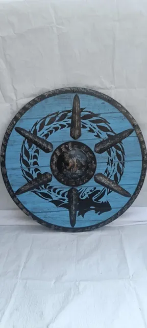 Cadeau de bouclier médiéval Ragnar Valhalla Viking Sheild prêt pour Halloween 3