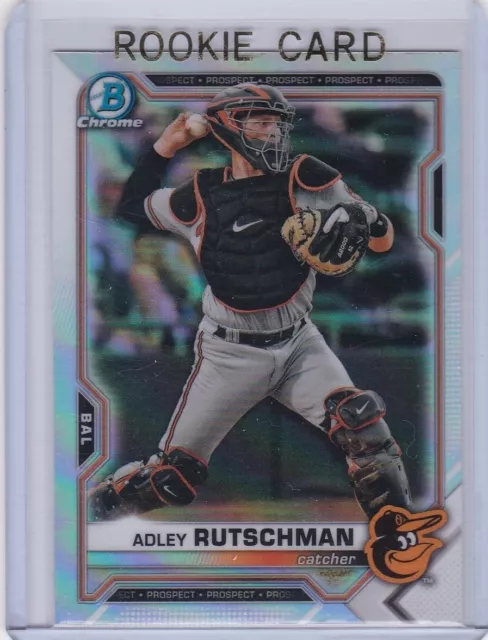 ADLEY RUTSCHMAN ROOKIE CARD 2021 Bowman Chrome Prospects RARE REFRACTOR $$ RC!