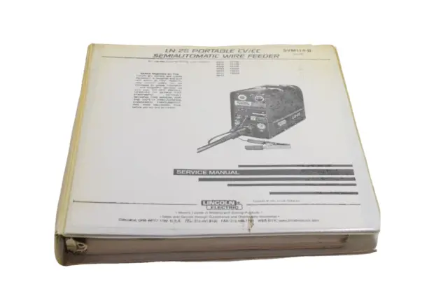 Lincoln Svm114B Service Manual. Ln-25 Portable Cv/Cc Semiautomatic Wire Feeder