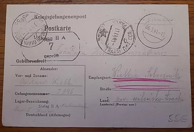 Zensur Karte Lager Stalag II A Neubrandenburg CCCP Kriegsgefangenenpost POW (34