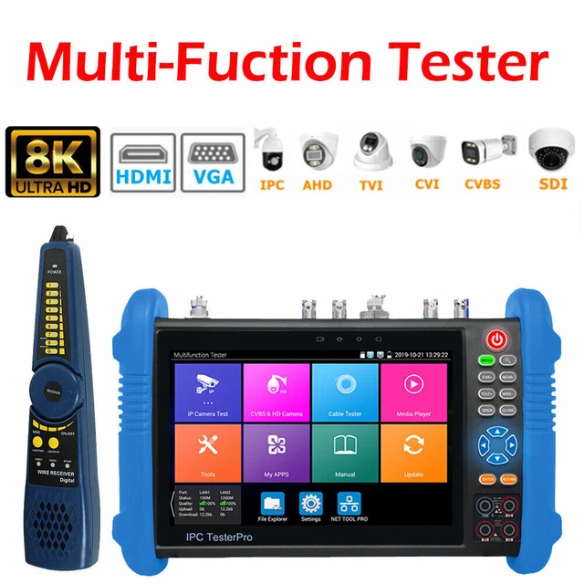 WL IPC-9800 Plus+ Series 4K IP CCTV Tester - 7" Monitor H.265 TVI CVI AHD CVBS Analog