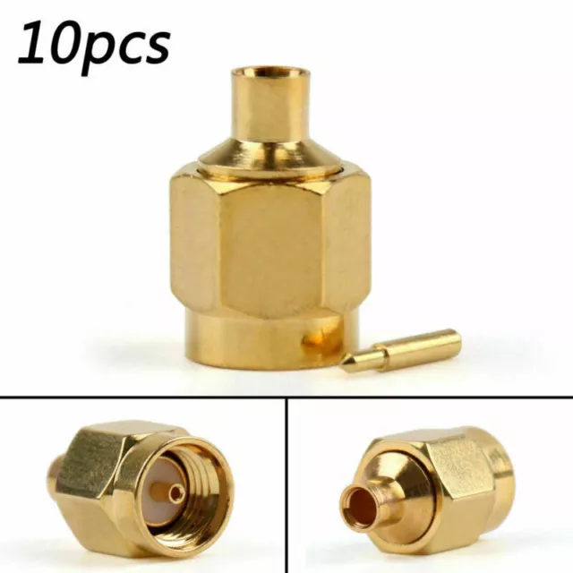 10Pcs Connettore SMA Male Plug Solder RG402 0.141" Semi-rigid Cavo Dritto