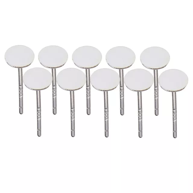 10x 925 Sterling Silver Blank Ear Stud Pin Earrings Posts Flat Pad 4mm