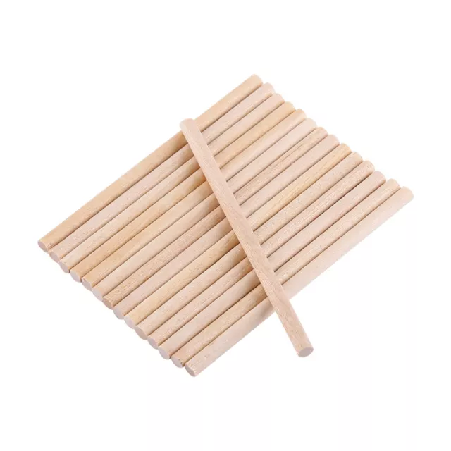 100pcs 80mm Round Wooden Sticks For DIY Wood Crafts Home Garden Decoration ⊹