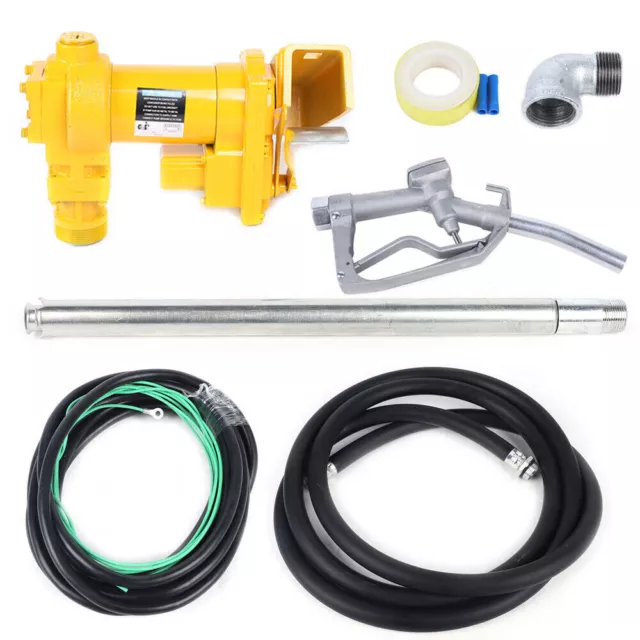 Fuel Transfer Pump with Hose & Manual Nozzle 20 GPM DC Motor 12V