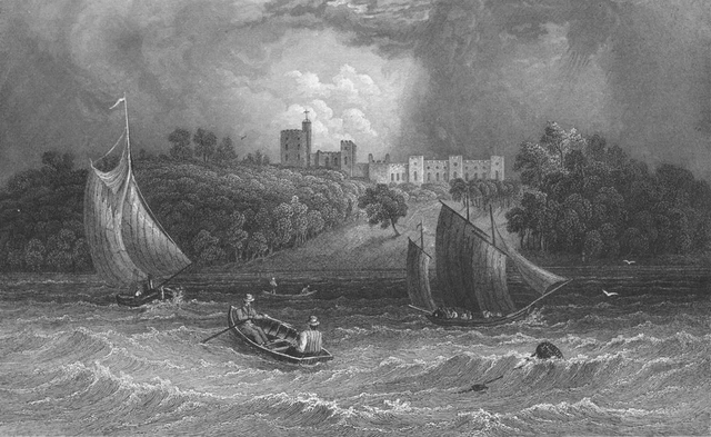 IOW. Norris Castle Lord George Seymour-Bartlett c1840 old antique print