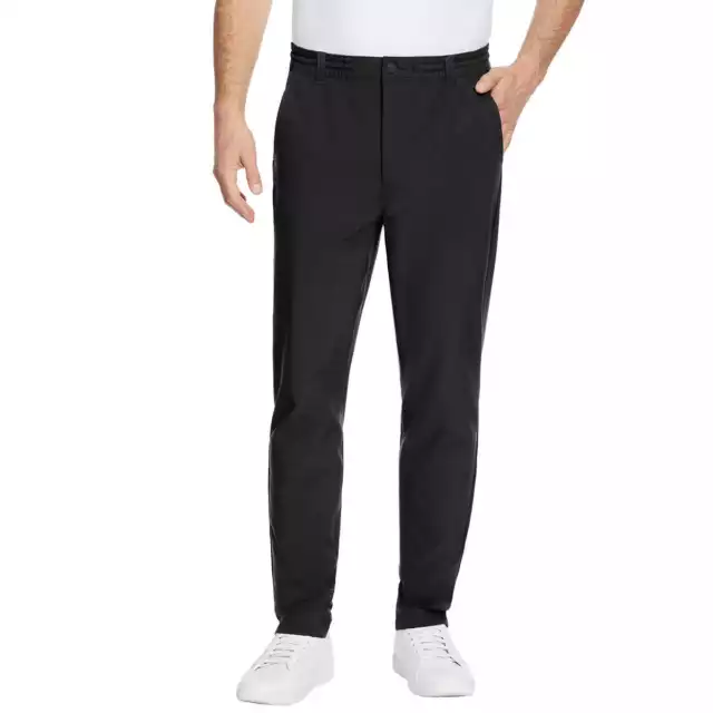 Marc New York Men's 4-Way Stretch Slim-Fit Commuter Pants, Black 34 x 30