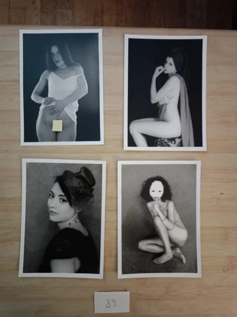 Lot de 4 photos argentique nu femme  format 13X18cm circa 1980. Nu Artistique En