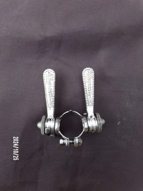 Manettes De Vitesse Campagnolo Gran Sport Vintage - Pour Tube De Descente - Aluminium Argenté