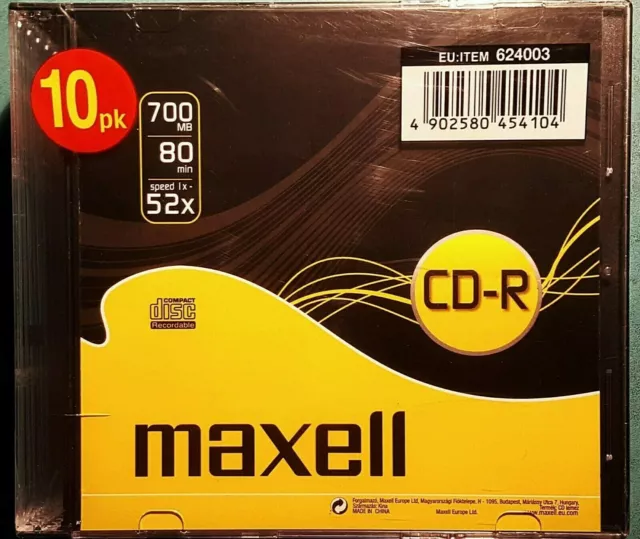 MAXELL 10 x CD-R - HAUTE QUALITE - 700MB - 80 mn - 52x - JEWEL CASE - NEUFS