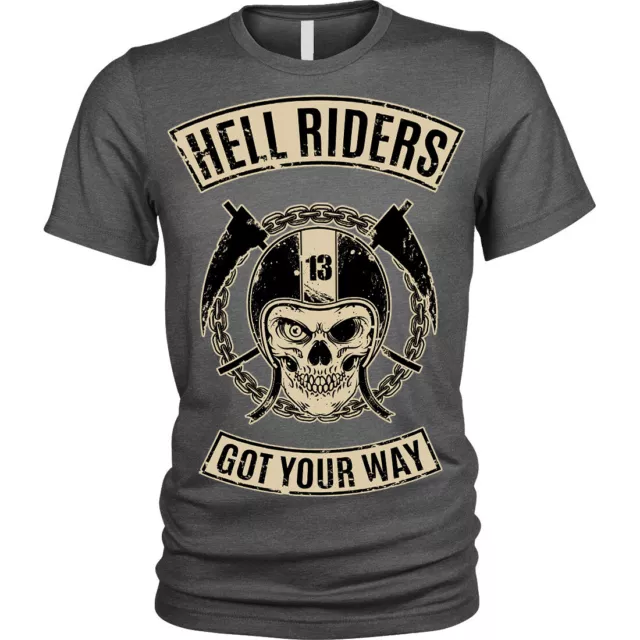 Kids Boys Girls Hell Riders Skull Biker Motorcycle Motorbike rider T-Shirt