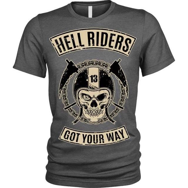 T-shirt bambini ragazzi ragazze hell riders teschio motociclista motociclista