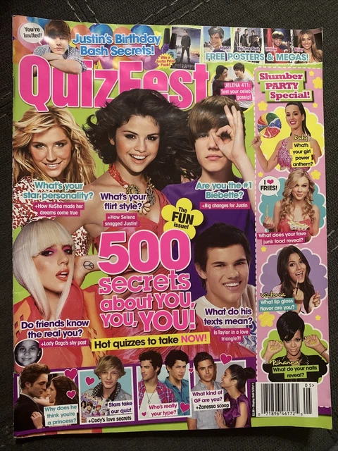 QUIZFEST MAGAZINE 2011 May. Full Size Posters! Justin Bieber, Miley