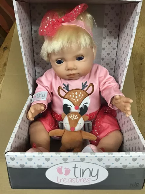 Chad Valley Tiny Treasures Doll in Rudolph Outfit With Birth Certificate & Toy