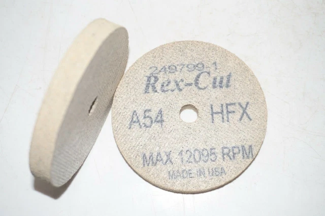 10 pcs REX-CUT 3" x 3/8" x 3/8" T1 A54 HFX Abrasive Deburring Wheels 135213 USA 