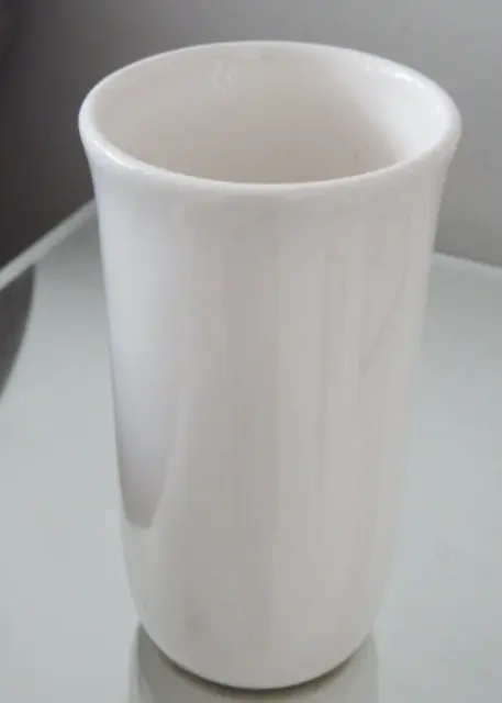 Soporte para cepillo de dientes alto delgado de cerámica lisa marfil blanco crema de baño 12,5 cm