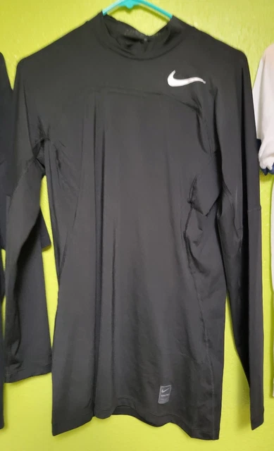 Nike Pro Golf Shirt Long Sleeve Black Dri Fit NWT Nike Mens Large New