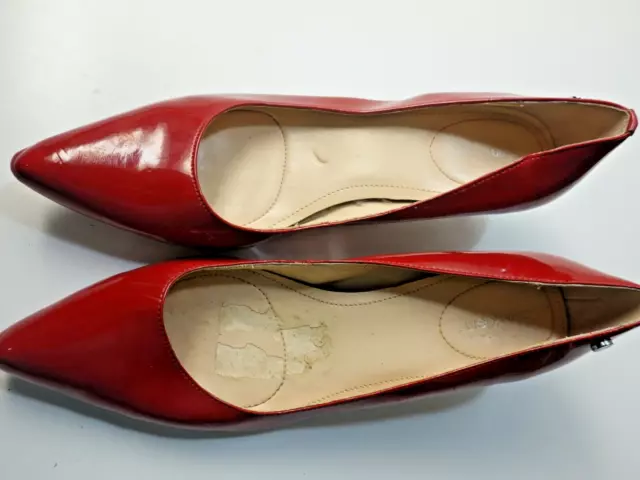 Calvin Klein Red Patent Nala Kitten Heels Women's Size US7.5 UK5.5 EUR38 NWOT