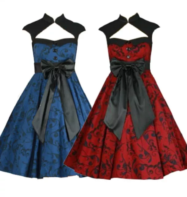 ANTX  35871 Damen Kleid Rockabilly 50er 60er Petticoat Gothic Lolita Pin Up