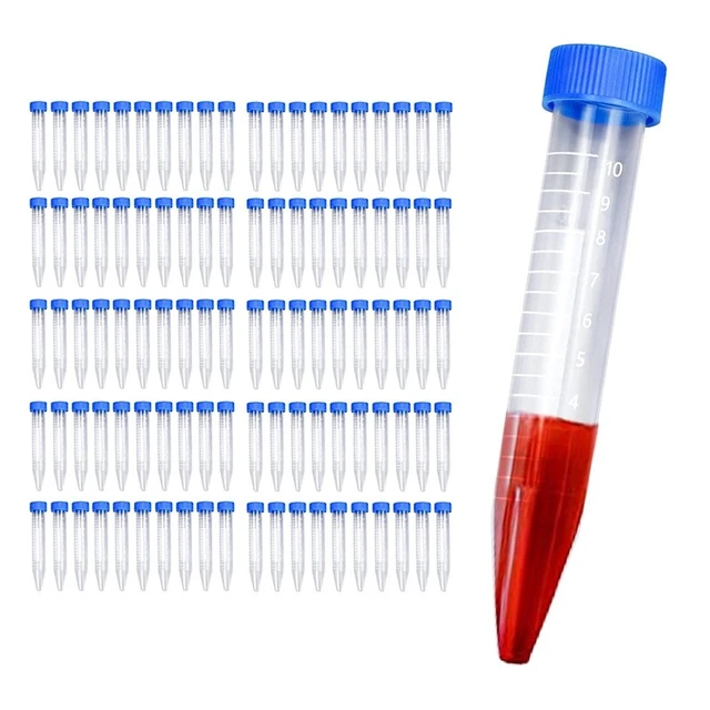 100Pcs 10Ml Multifunctional Plastic Bottle Transparent Tube Sample Storage  L7S7