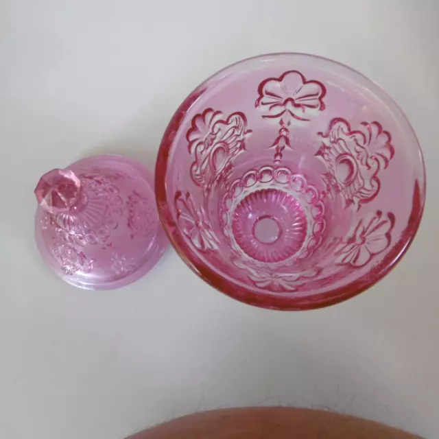 grande bonbonniere en verre rose 3