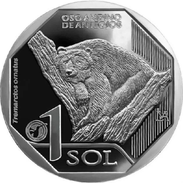 Peru 1 Sol - Oso Andino 2017 Km New SC = UNC