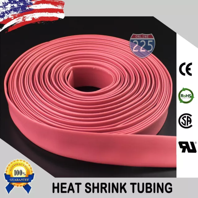 10 FT. 10' Feet RED 1/2" 13mm Polyolefin 2:1 Heat Shrink Tubing Tube Cable Wire